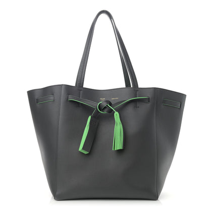 Celine Smooth Calfskin Small Tassel Cabas Phantom Gray Green 1 of 11