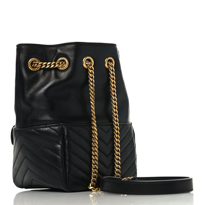 Saint Laurent Lambskin Matelasse Monogram Joe Nano Bucket Bag Black 3 of 10