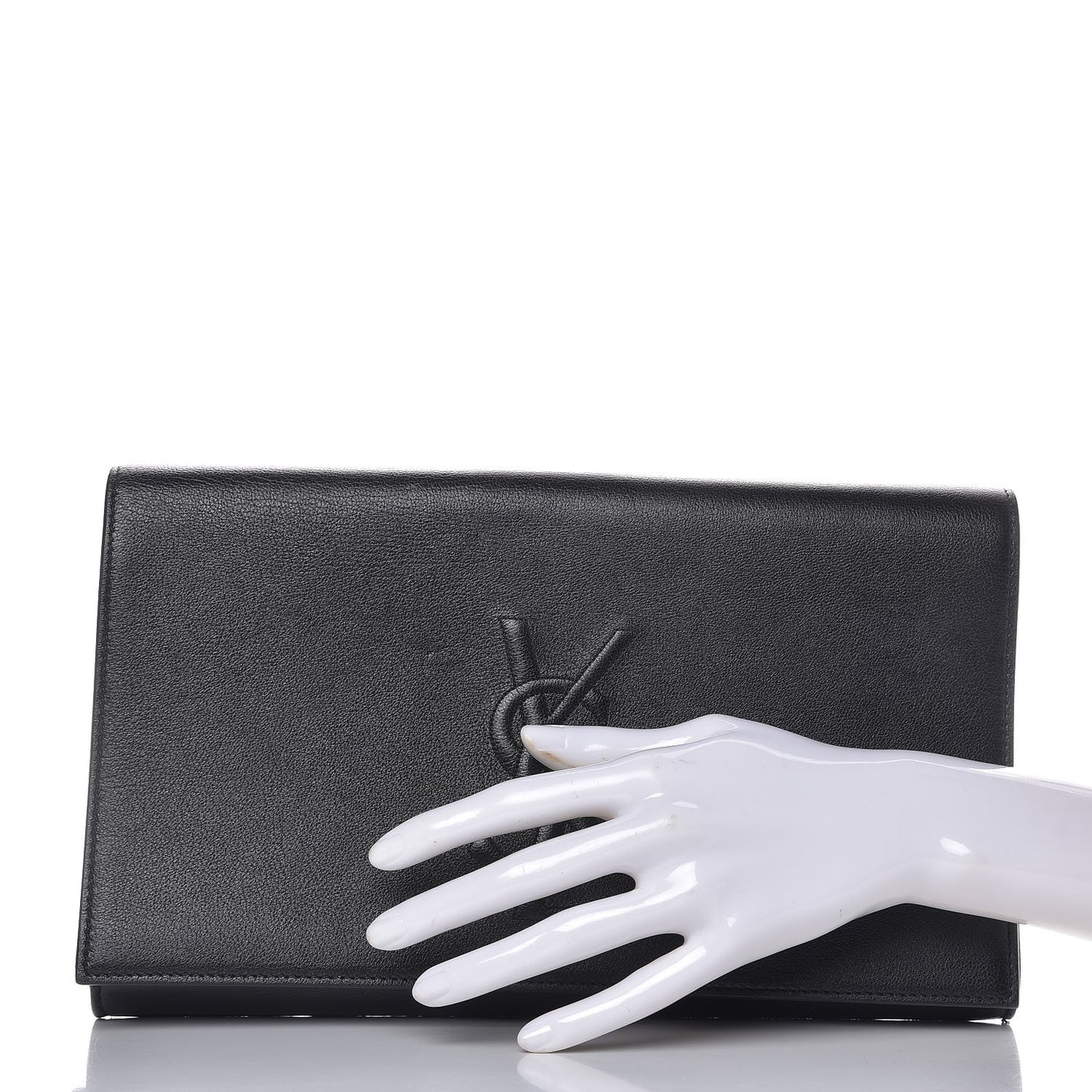 Calfskin Monogram Large Belle De Jour Clutch Black
