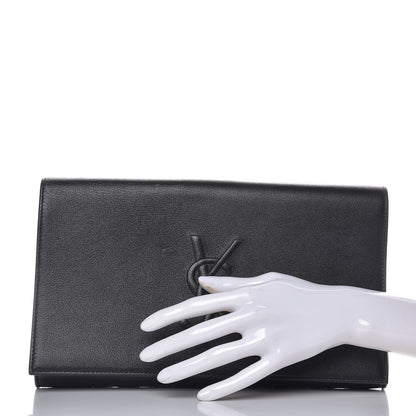 Saint Laurent Calfskin Monogram Large Belle De Jour Clutch Black 2 of 10
