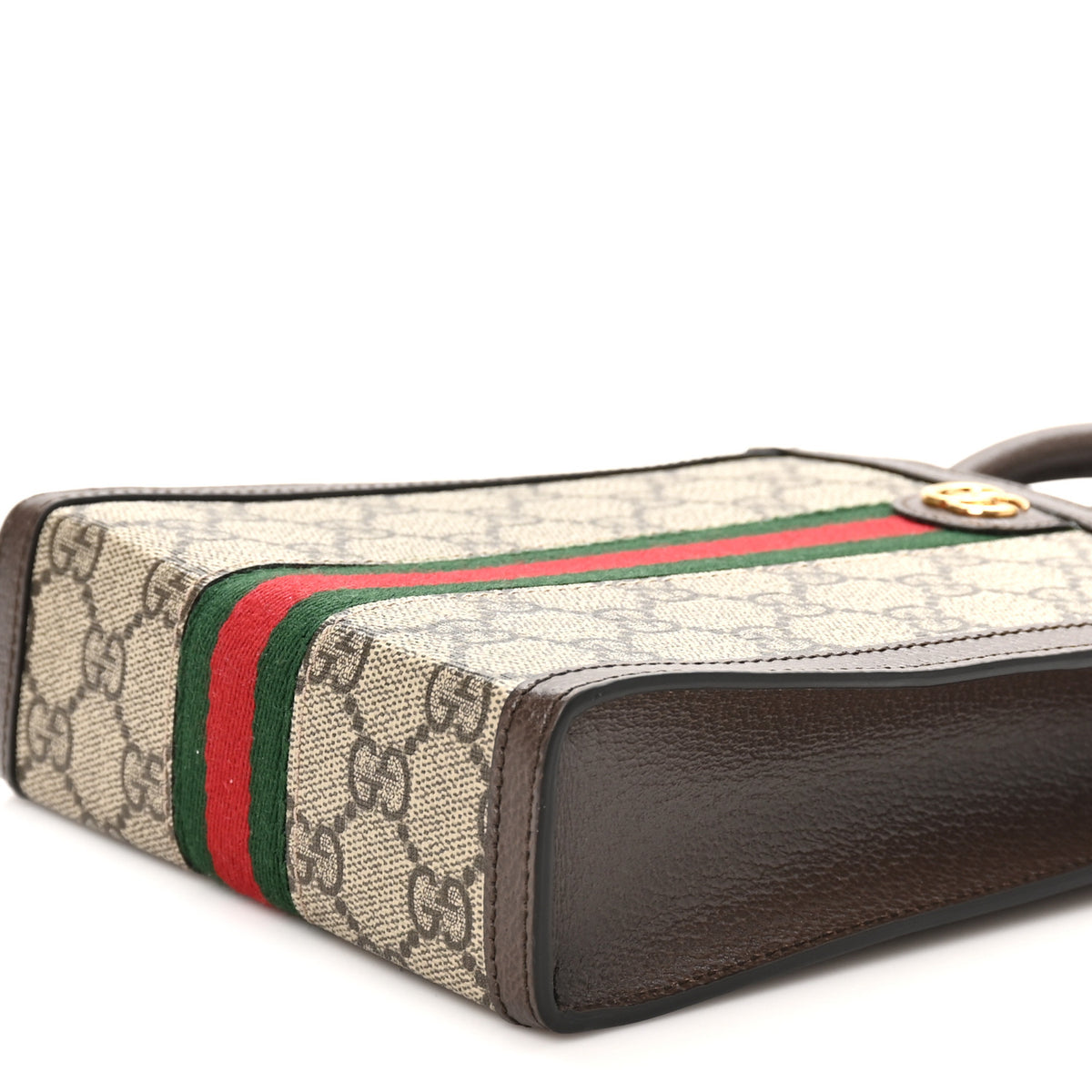 Gucci GG Supreme Monogram Textured Dollar Calfskin Web Super Mini Ophidia Mini Tote Bag Beige Ebony New Acero 10 of 10