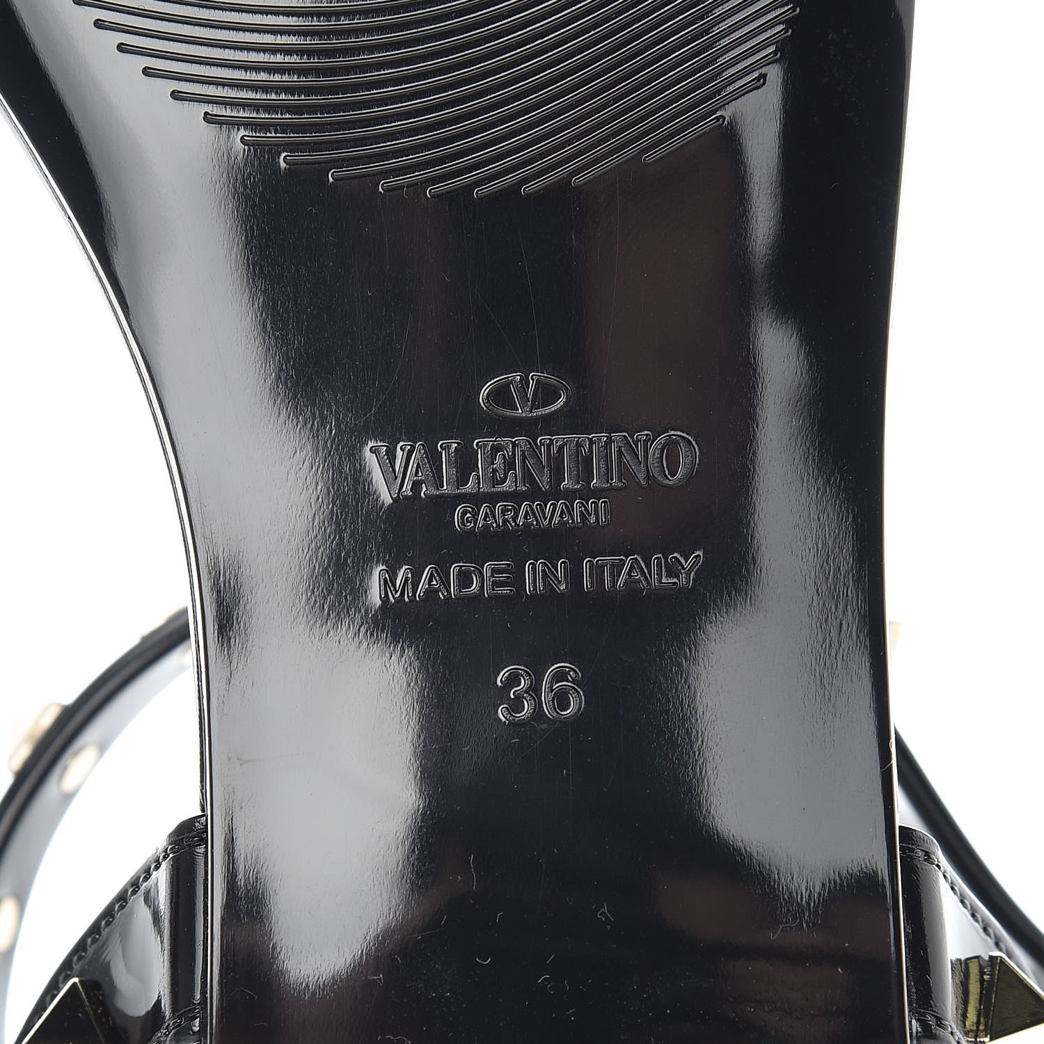Valentino Garavani PVC Jelly Rockstud Caged Sandals 36 Black 6 of 7