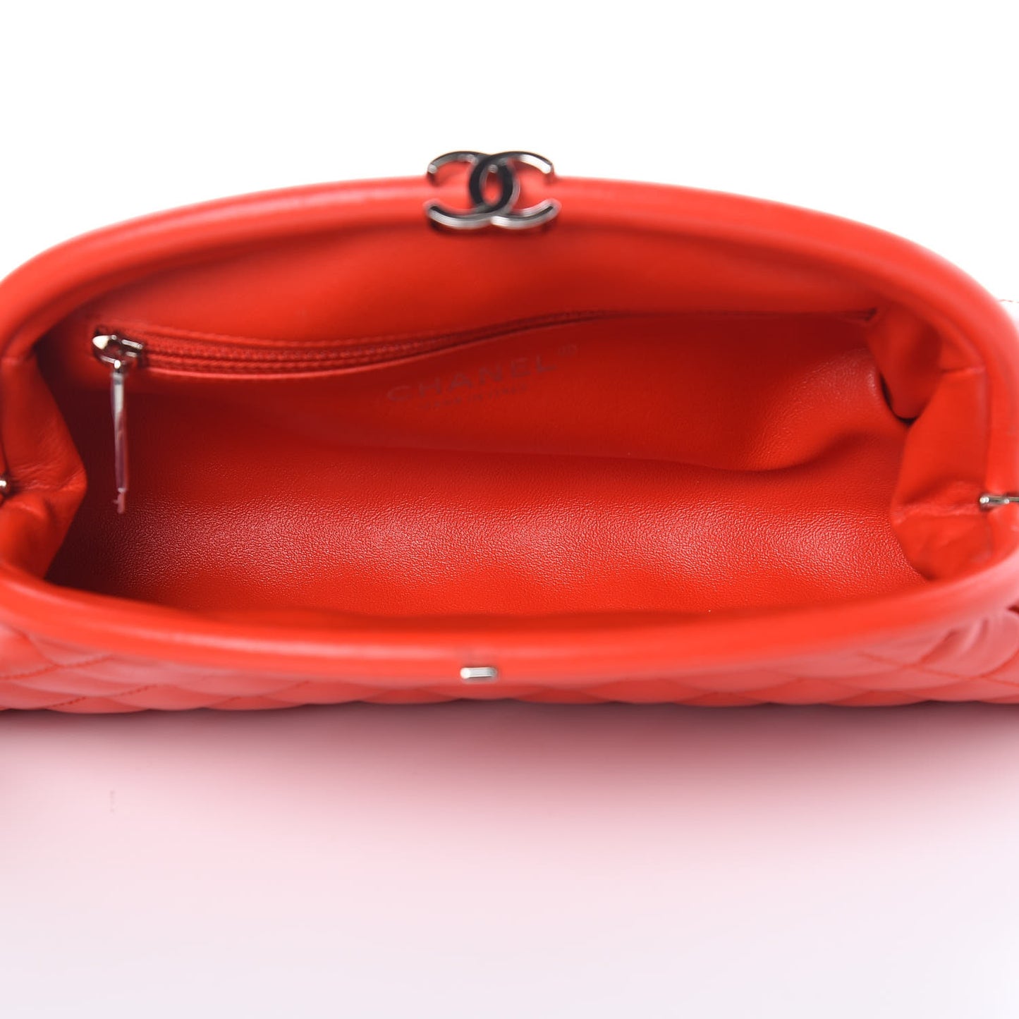 Patent Quilted Timeless Clutch Red