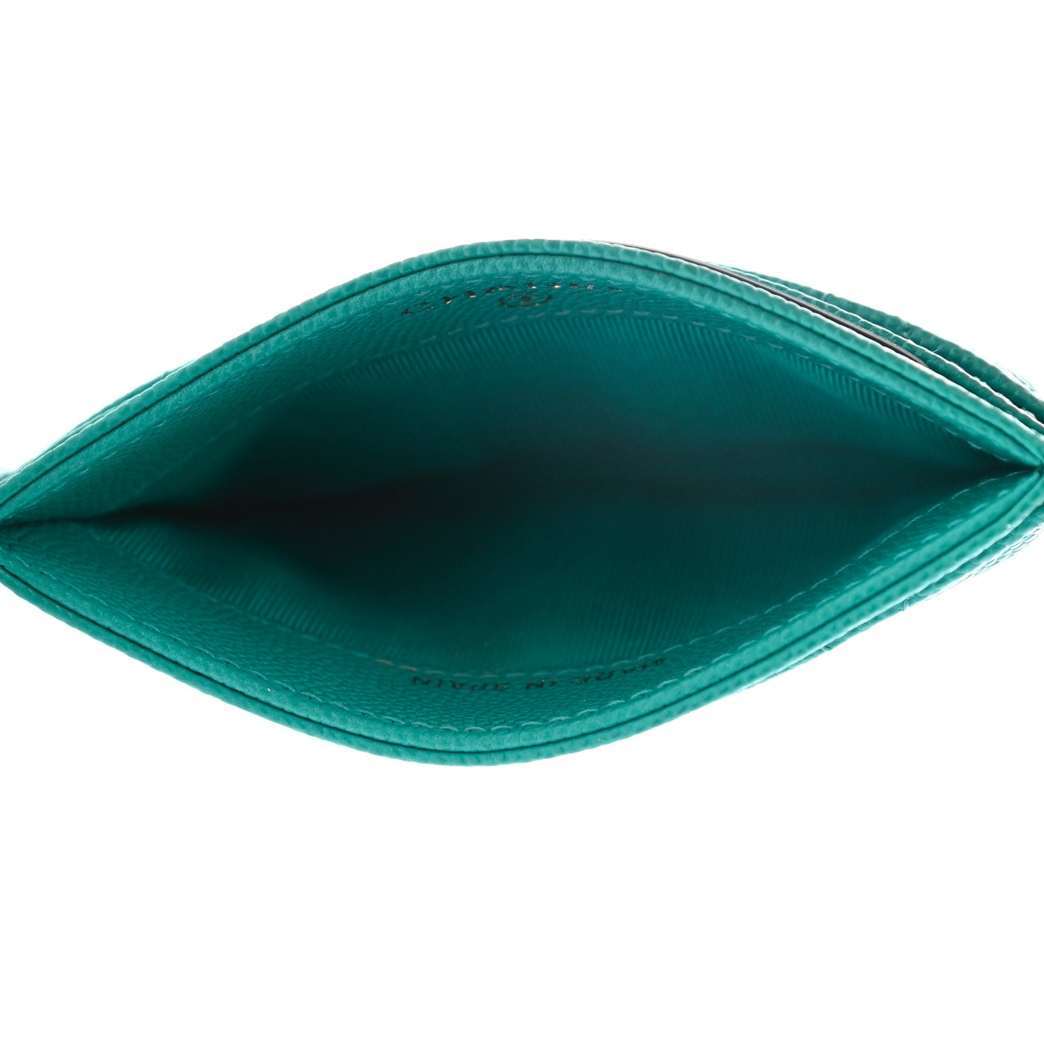 Chanel Caviar Quilted Card Holder Turquoise 5 of 8