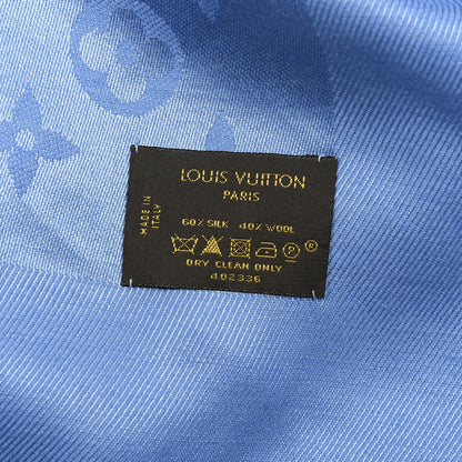 Louis Vuitton Silk Wool Monogram Shawl Blue 3 of 3