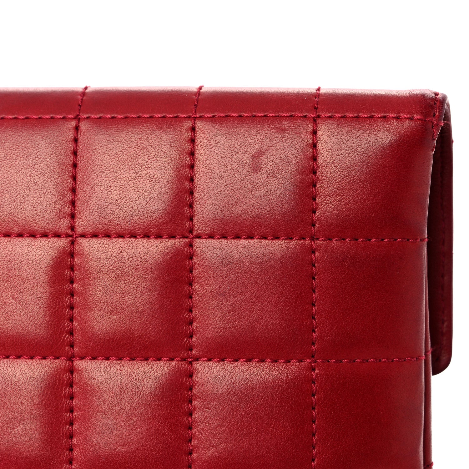 Chanel Lambskin Chocolate Bar Mademoiselle Flap Shoulder Bag Red 14 of 17