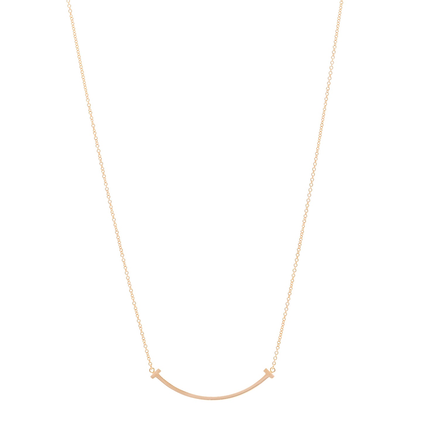 18K Rose Gold Small T Smile Pendant Necklace
