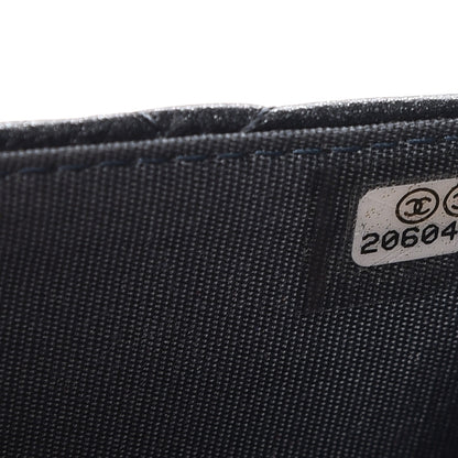 Chanel Metallic Calfskin Quilted Boy Wallet On Chain WOC Charcoal 8 of 9