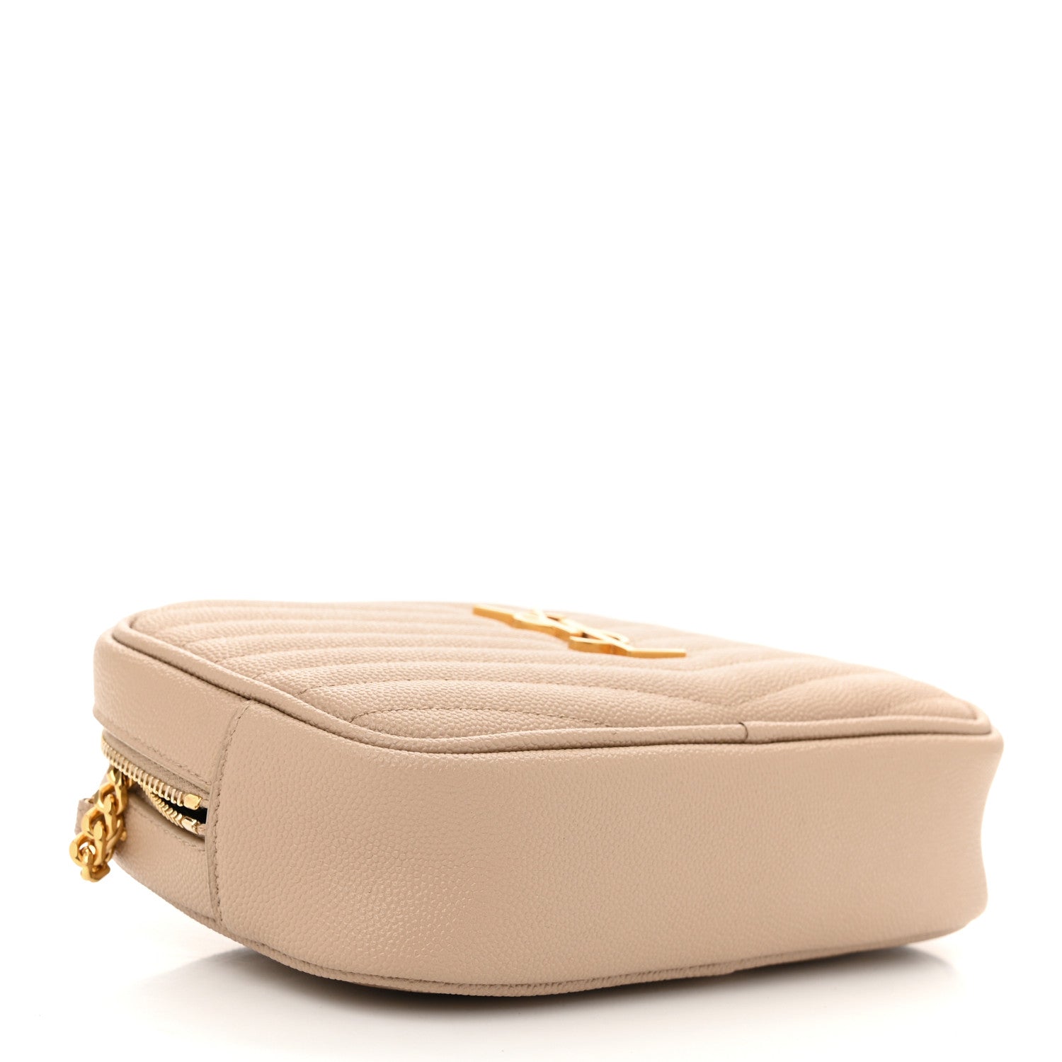 Saint Laurent Grain De Poudre Matelasse Monogram Mini Lou Camera Bag Dark Beige 4 of 10