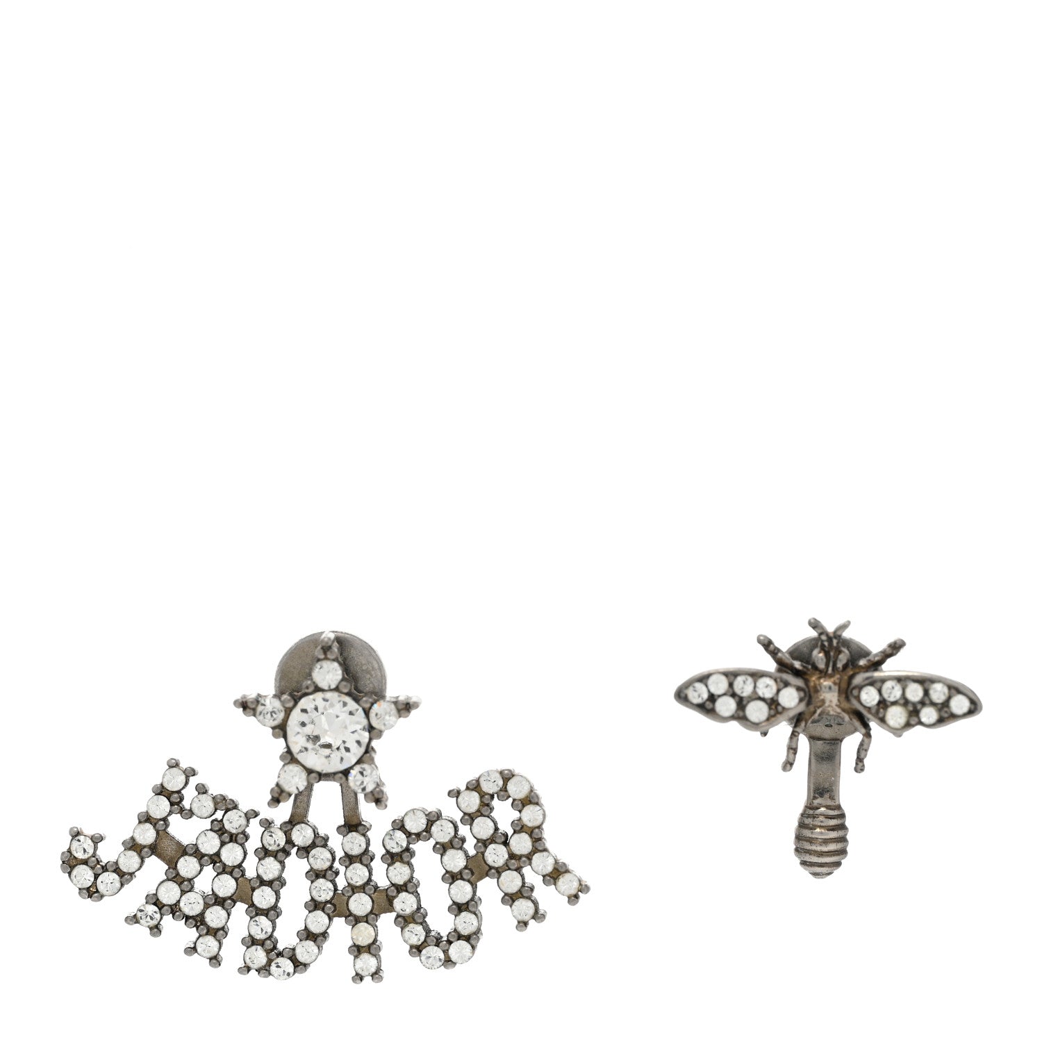 Christian Dior Metal Crystal J'Adior Earrings Antique Silver 1 of 7