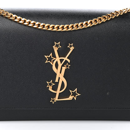 Saint Laurent Grain De Poudre Star Studded Monogram Wallet on Chain Black 7 of 9