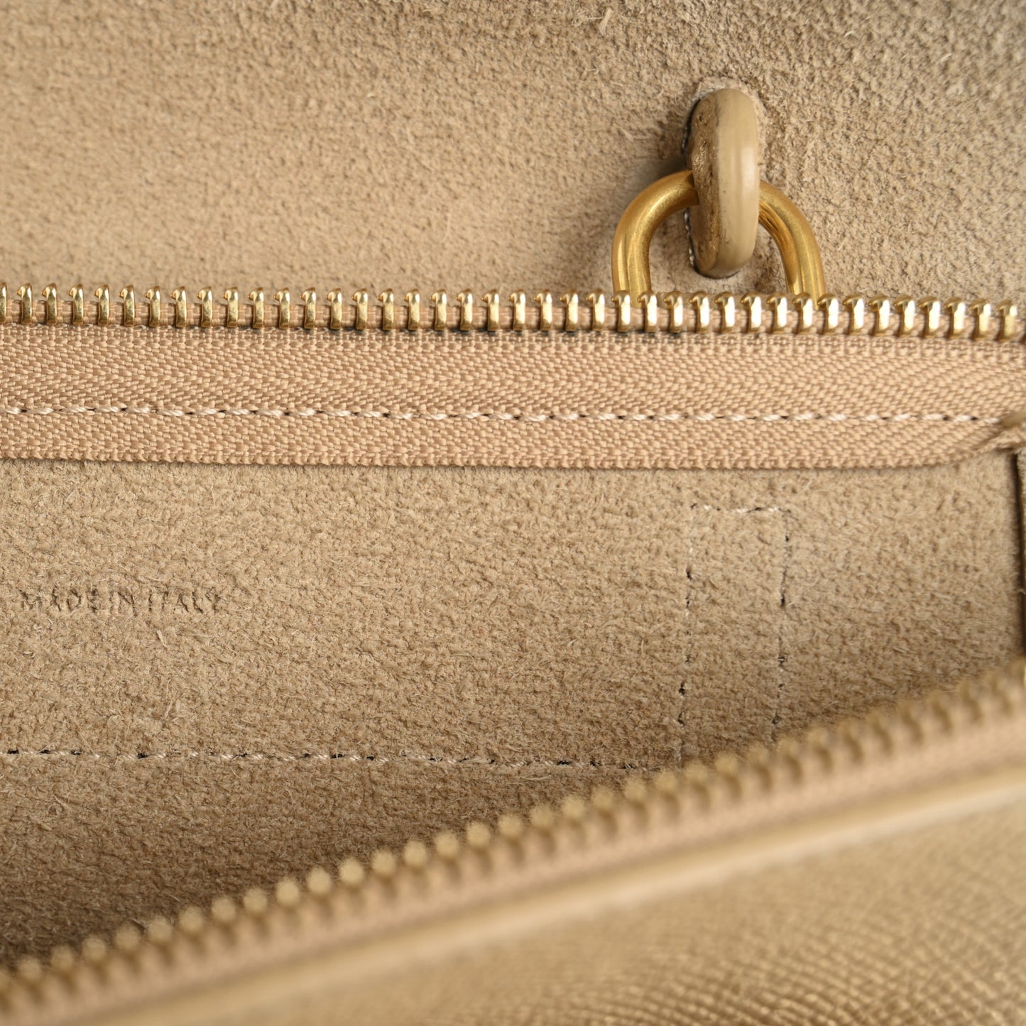 Laminated Calfskin Nano Belt Bag Gold
