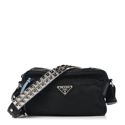Prada Tessuto Nylon Studded New Vela Shoulder Bag Black Astrale 1 of 10
