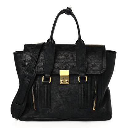 3.1 Phillip Lim Textured Calfskin Medium Pashli Satchel Black 1 of 10