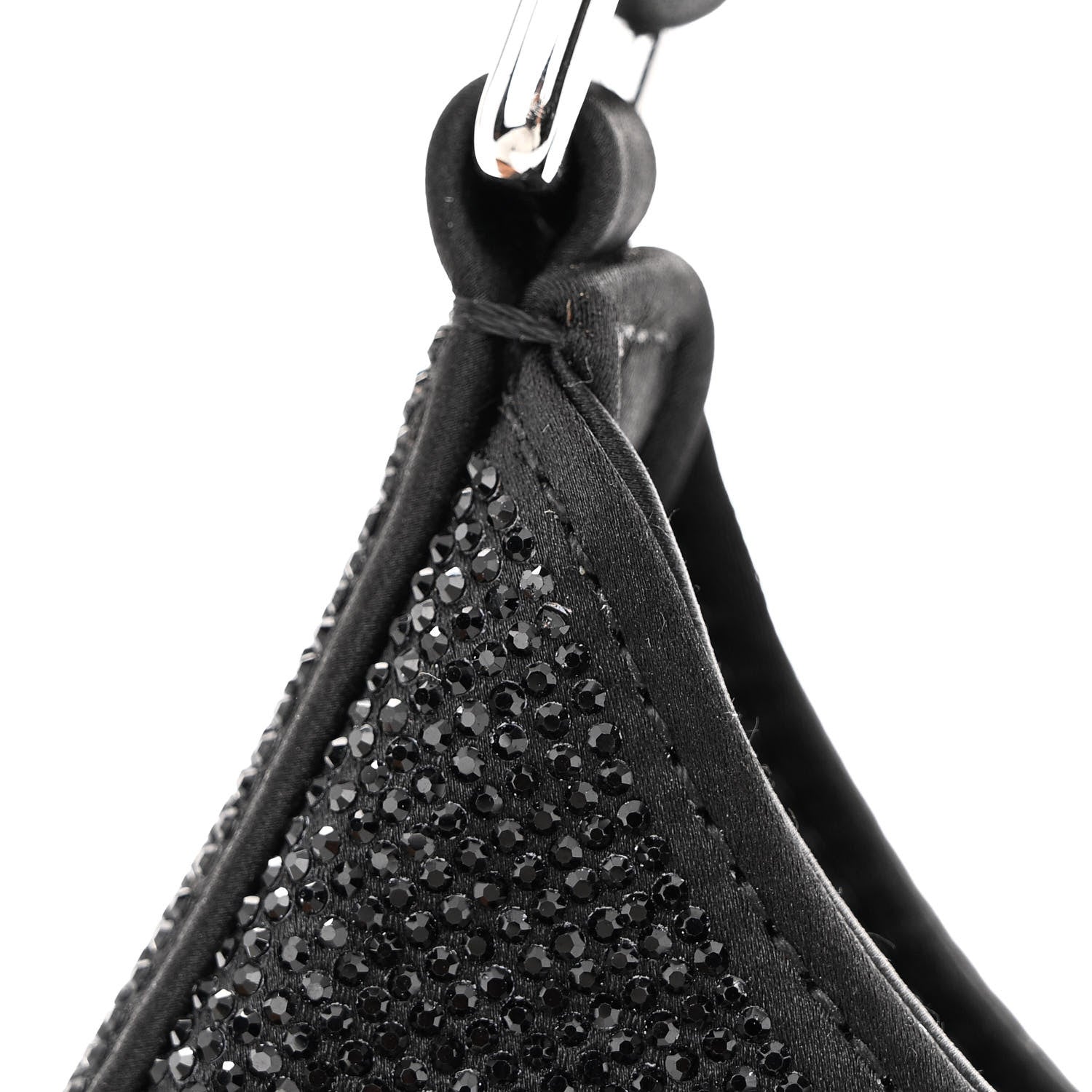 Alexander Wang Calfskin Satin Crystal Embellished Small Legacy Glitter Hobo Black 14 of 15