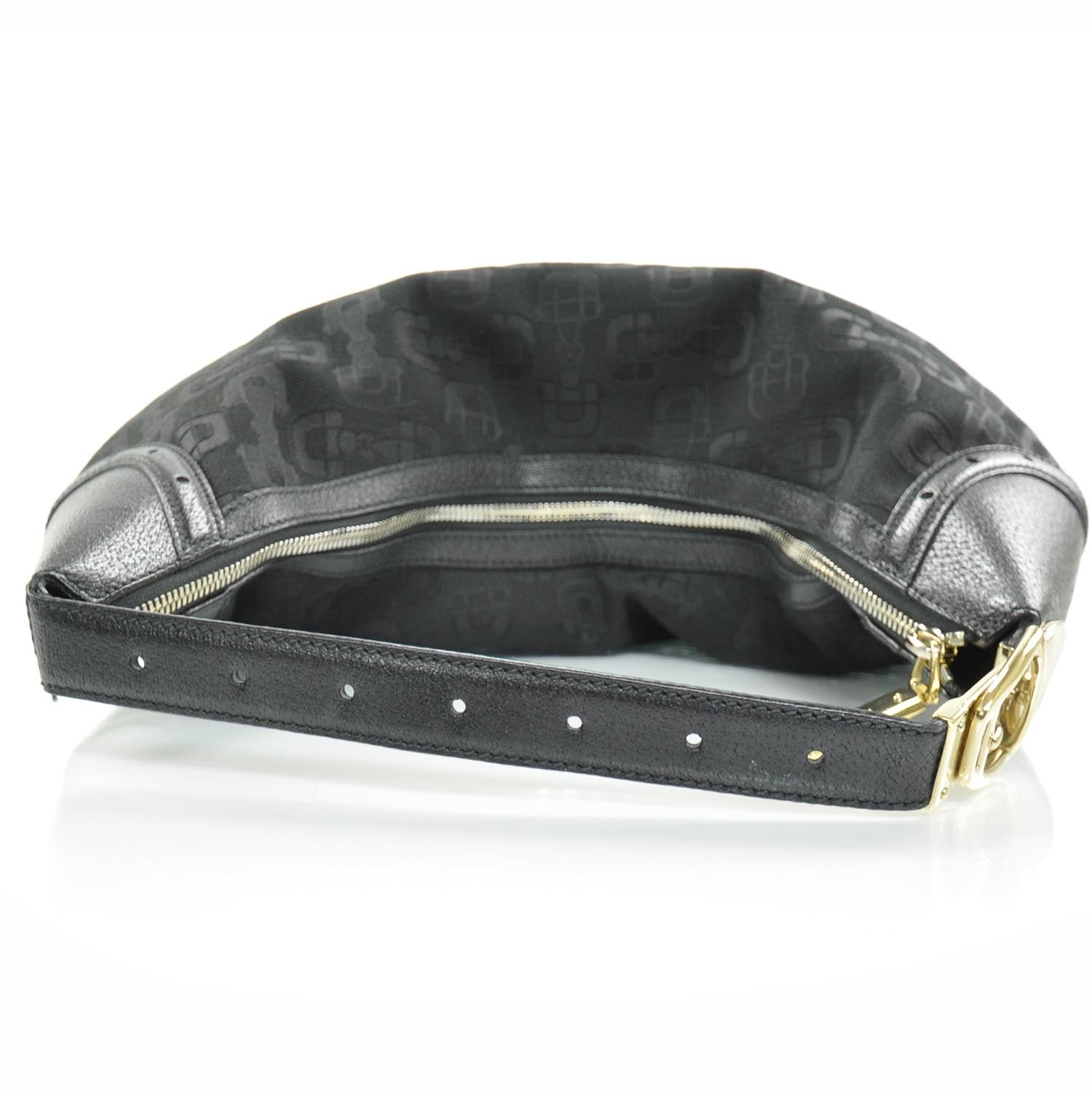 Gucci Canvas Horsebit Glam Hobo Black 5 of 8