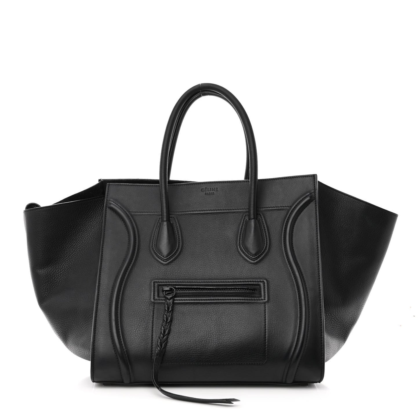 Supple Calfskin Medium Phantom Luggage Black