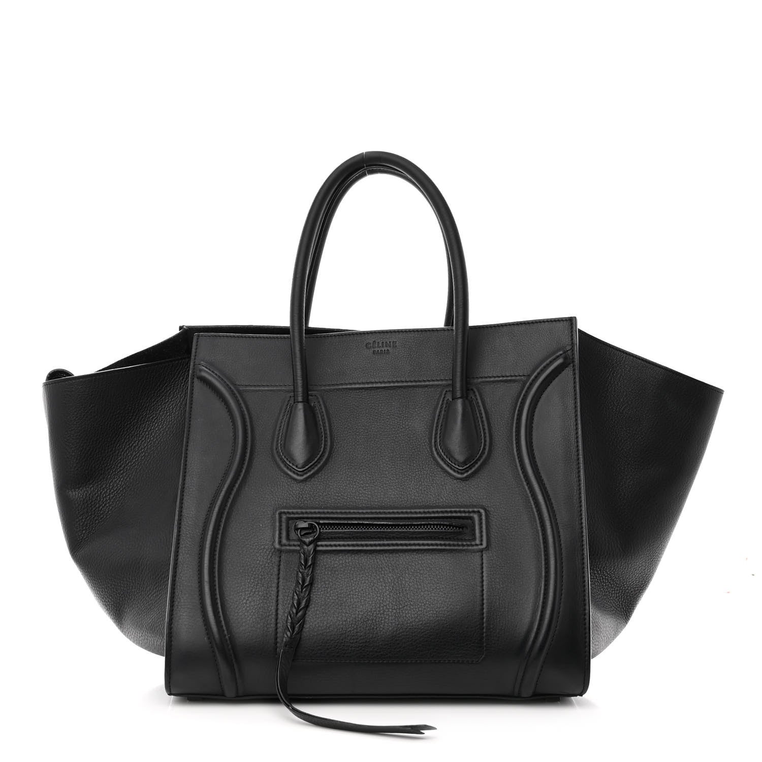 Celine Supple Calfskin Medium Phantom Luggage Black 1 of 10