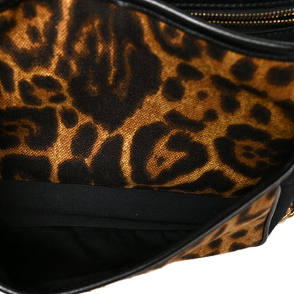 Saint Laurent Smooth Calfskin Canvas Leopard Print Medium Niki Chain Satchel Light Natural 6 of 13