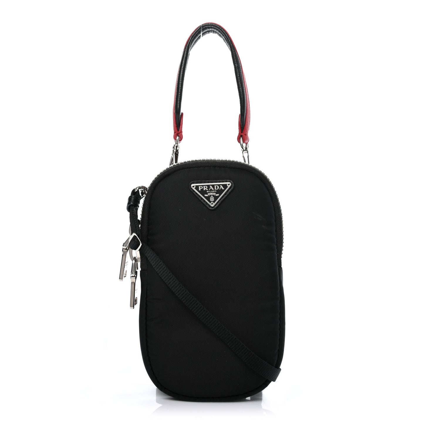Tessuto Nylon Zip Phone Case Black