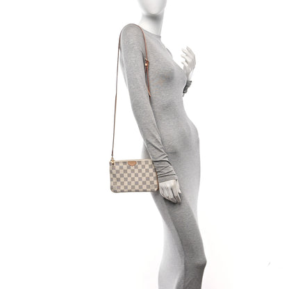 Louis Vuitton Damier Azur Double Zip Pochette 2 of 11