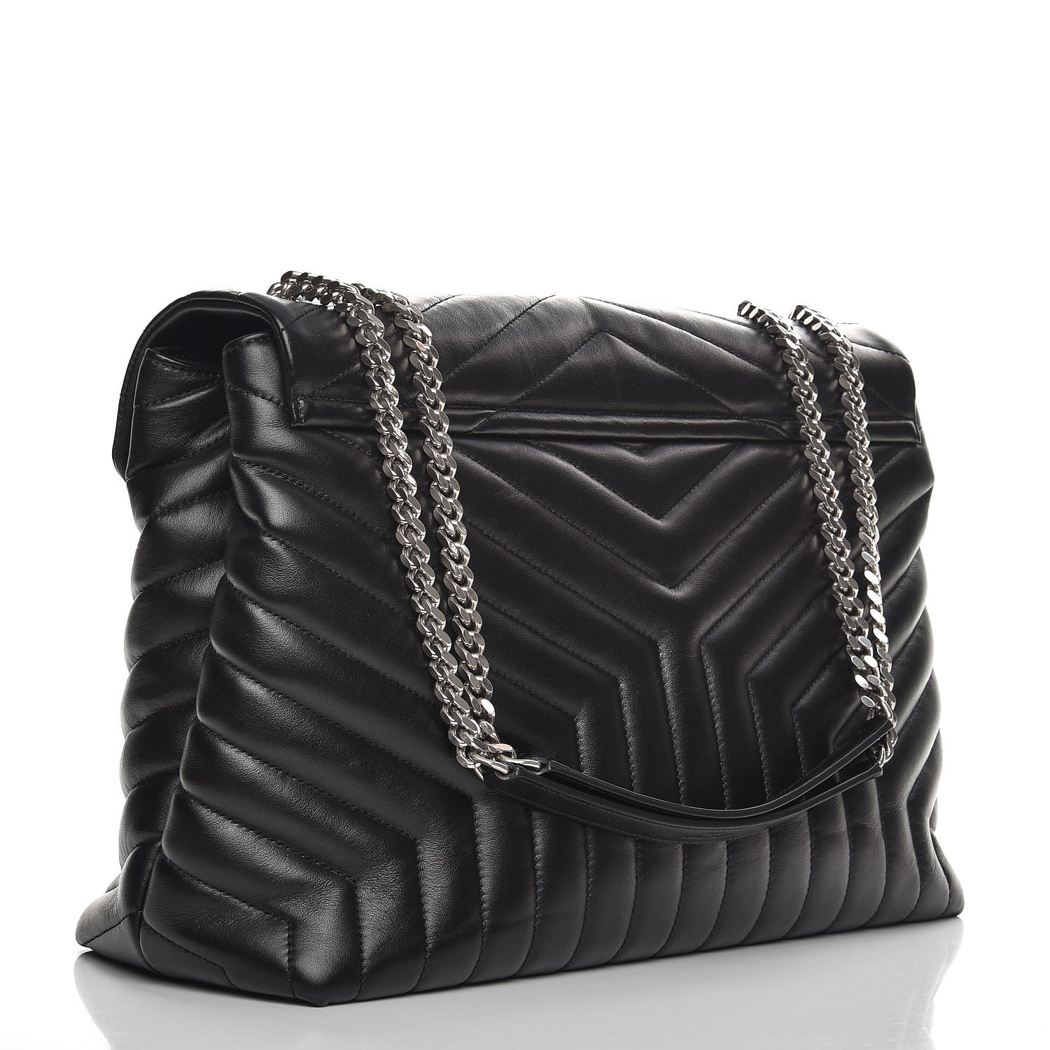 Saint Laurent Calfskin Y Quilted Monogram Large Loulou Chain Satchel Black 3 of 7