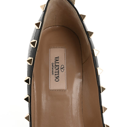 Valentino Garavani Pebbled Calfskin Rockstud 90mm Pumps 39 Black 7 of 12