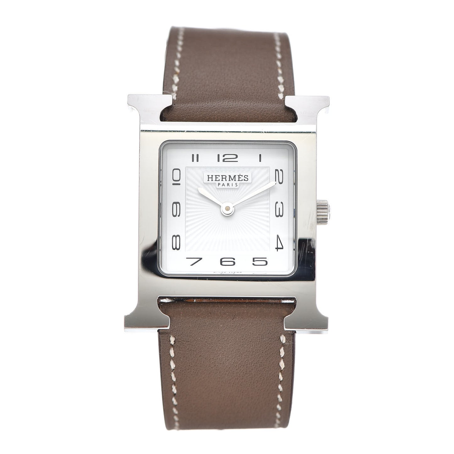 Stainless Steel Swift 26mm Heure H Hour Quartz Watch Etoupe