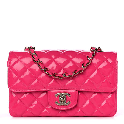Chanel Patent Quilted Mini Rectangular Flap Pink 1 of 11