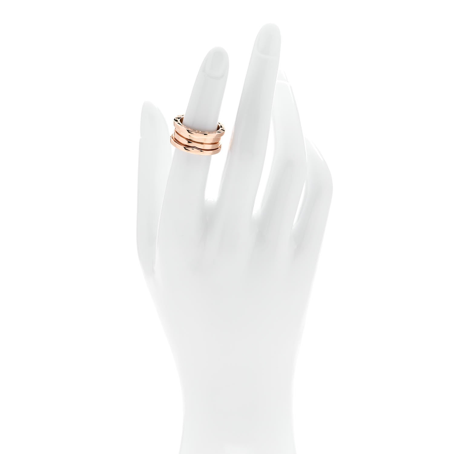 Bulgari 18K Rose Gold B.Zero1 Three-Band Ring 50 5.25 2 of 5