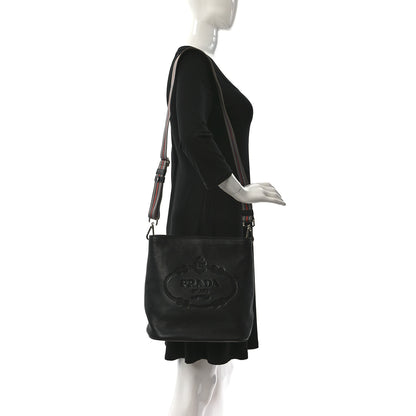 Prada Vitello Phenix Logo Hobo Black 2 of 7