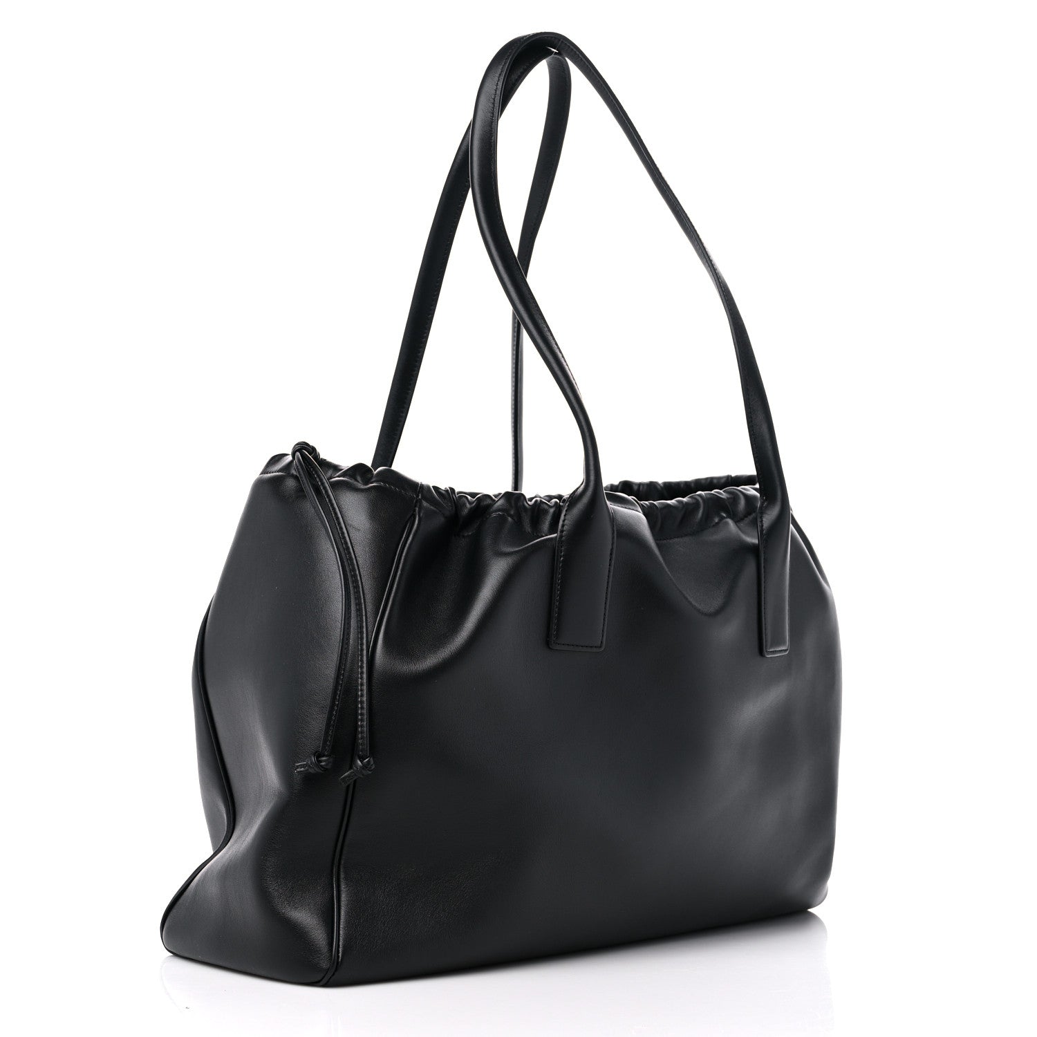 Celine Smooth Calfskin Cuir Triomphe Cabas Drawstring Black 3 of 8