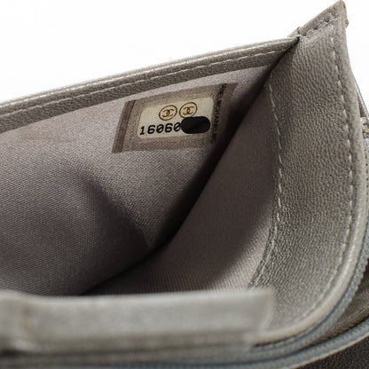 Chanel Lambskin Camellia Embossed Yen Wallet Black 7 of 8