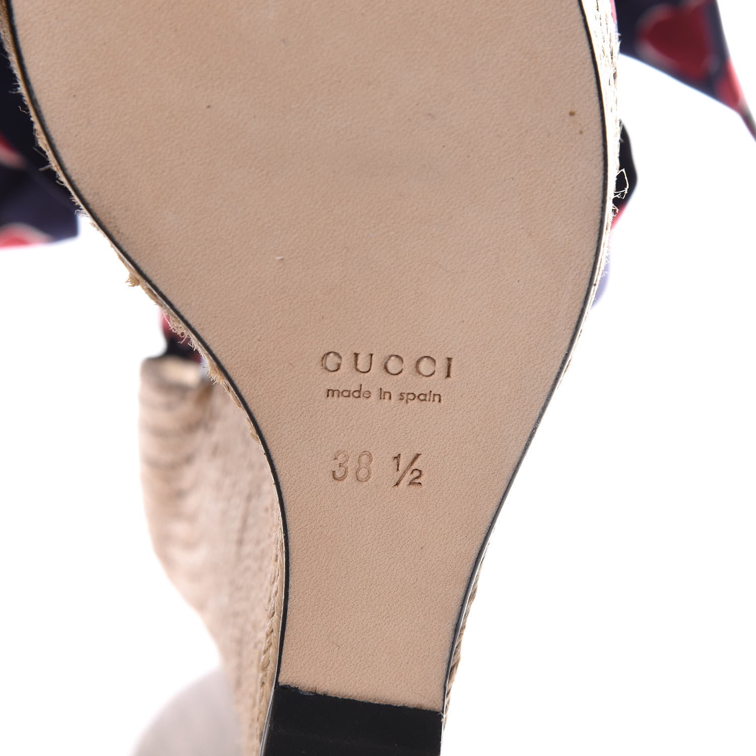 Gucci Satin Heartbeat Carolina Platform Wedges 38.5 Blue 6 of 7
