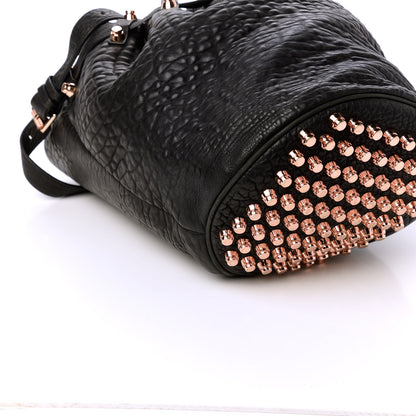 Alexander Wang Pebbled Lambskin Diego Bucket Black Rose Gold Hardware 8 of 10