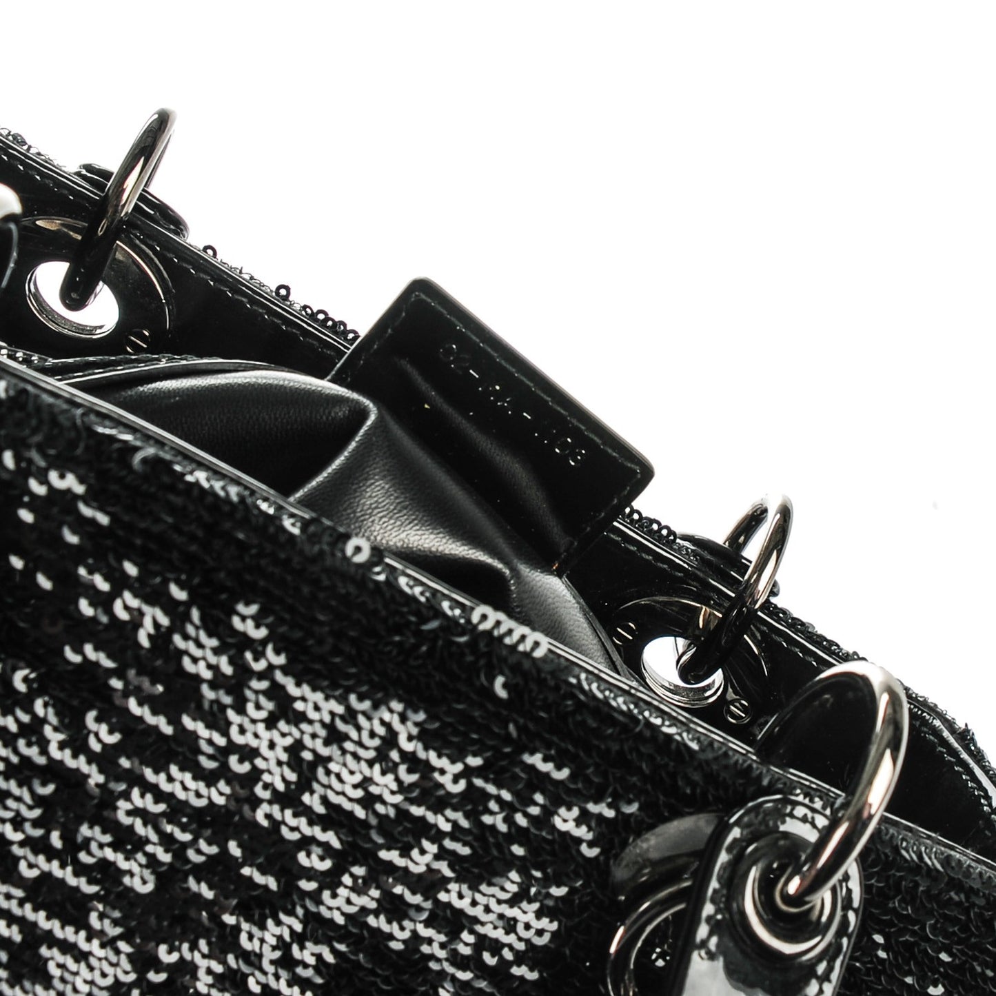Sequin Medium Lady Dior Black