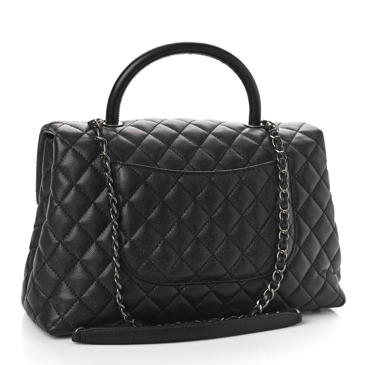 Chanel Caviar Quilted Medium Coco Handle Flap Black 3 of 9