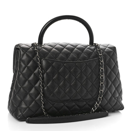 Chanel Caviar Quilted Medium Coco Handle Flap Black 3 of 9