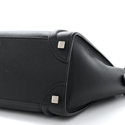 Celine Drummed Calfskin Micro Luggage Black 10 of 11
