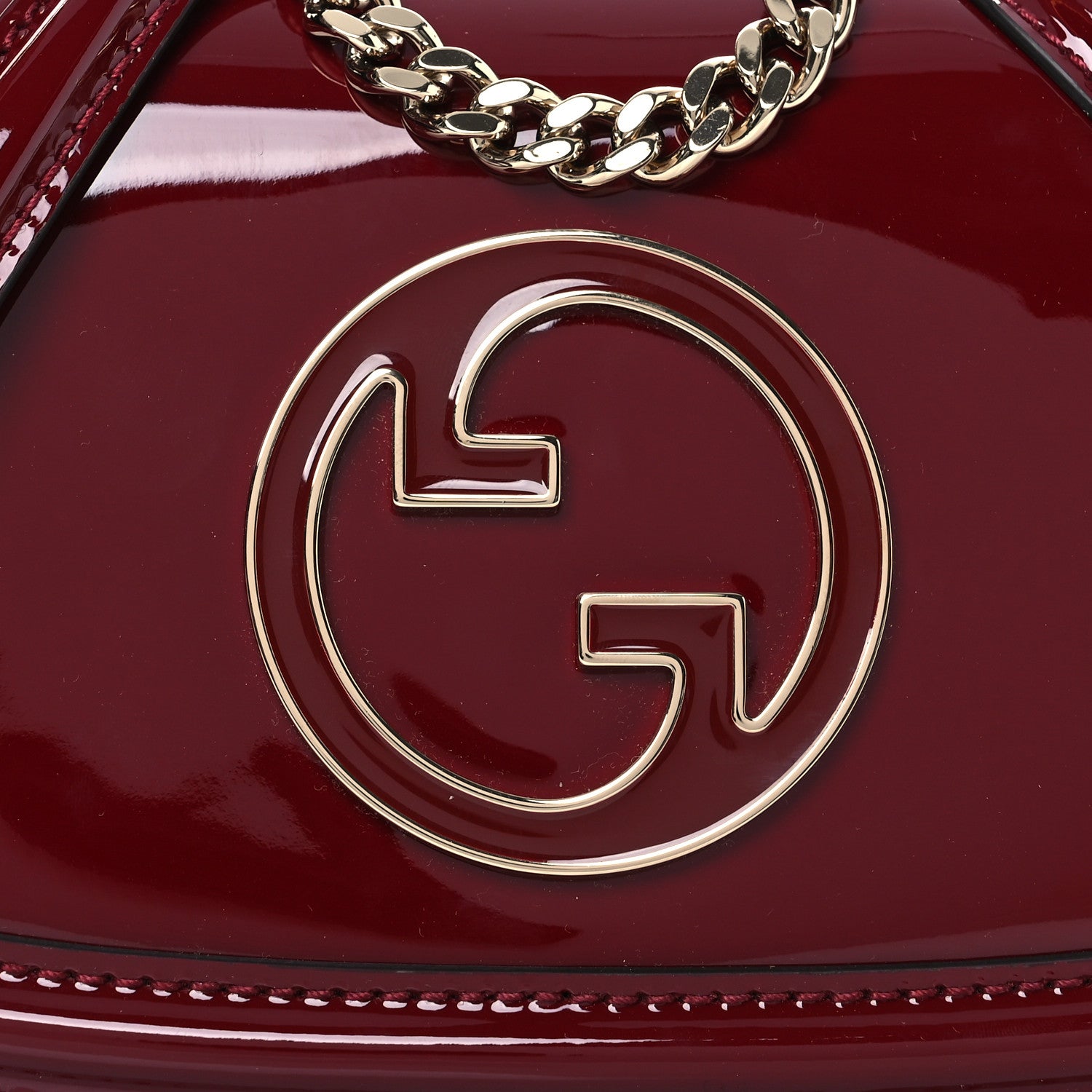 Gucci Patent Blondie Small Shoulder Bag Rosso Ancora 8 of 10
