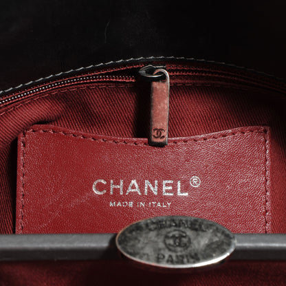 Chanel Aged Calfskin Medium Just Mademoiselle Metallic Grey 7 of 9