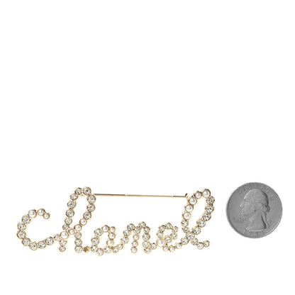 Chanel Metal Glass Swirling Pearls Brooch Pin Gold 3 of 3
