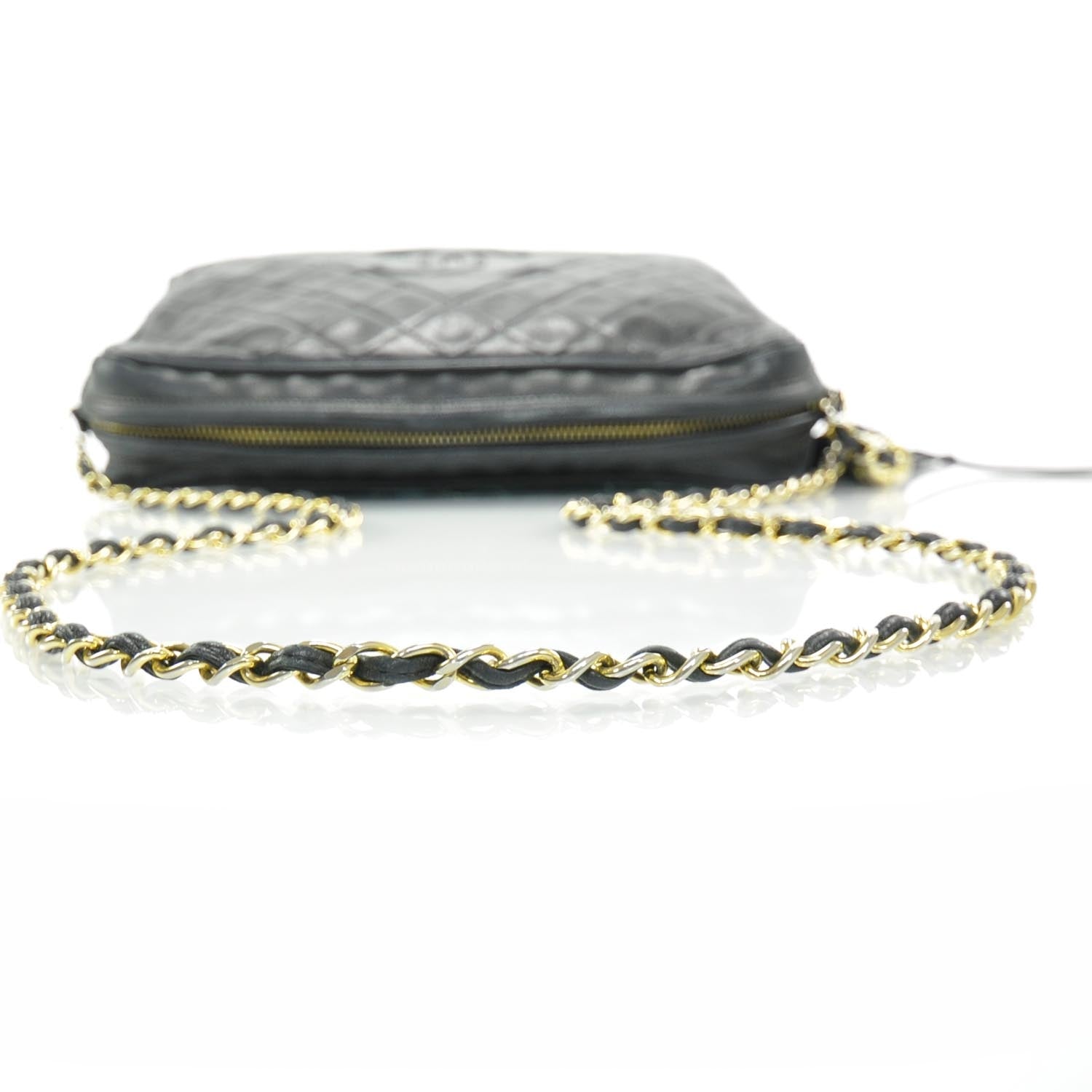 Chanel Lambskin Quilted Camera Tassel Bag Black 5 of 10