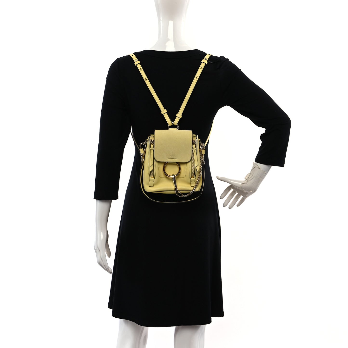 Suede Calfskin Mini Faye Backpack Lemonade