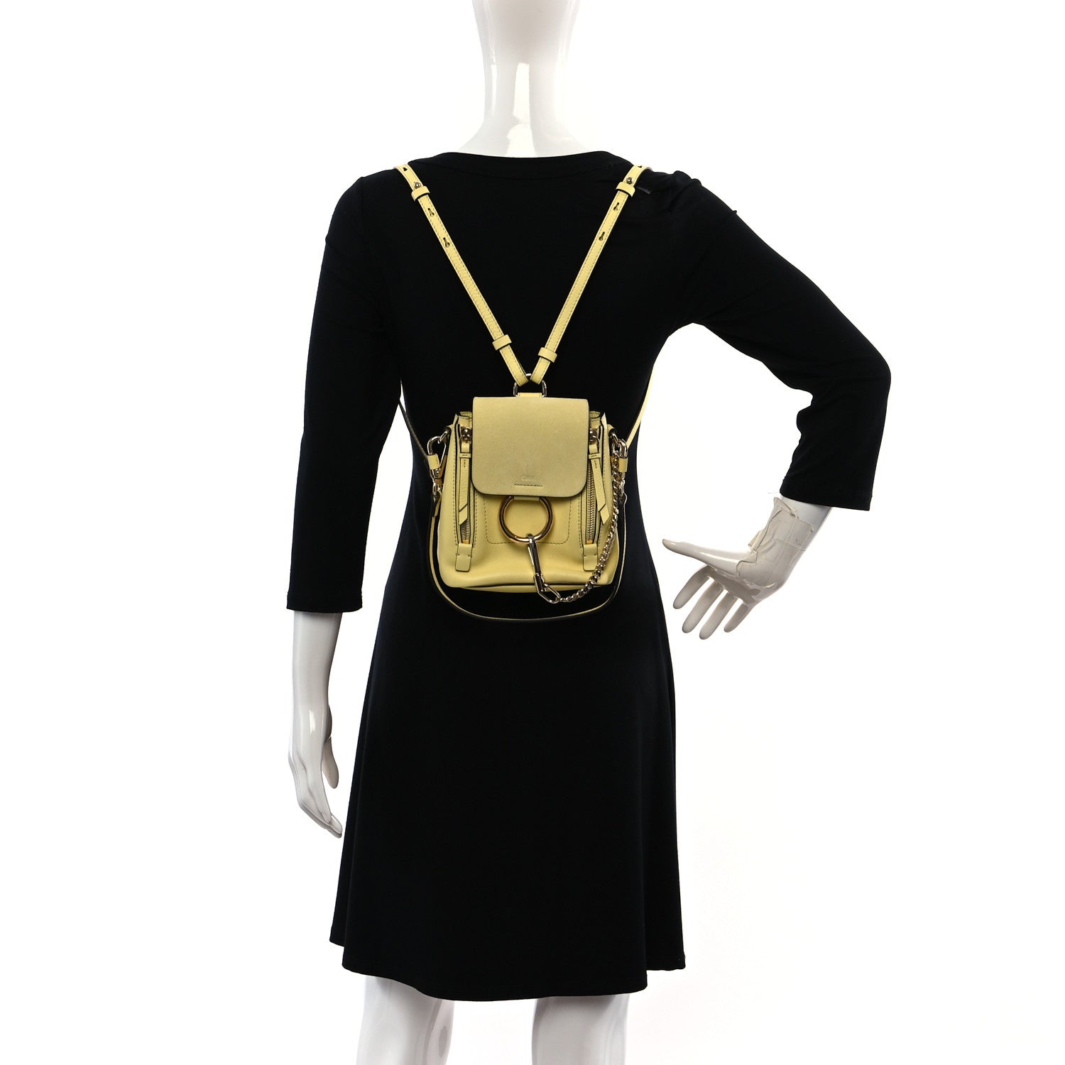 Chloe Suede Calfskin Mini Faye Backpack Lemonade 2 of 12