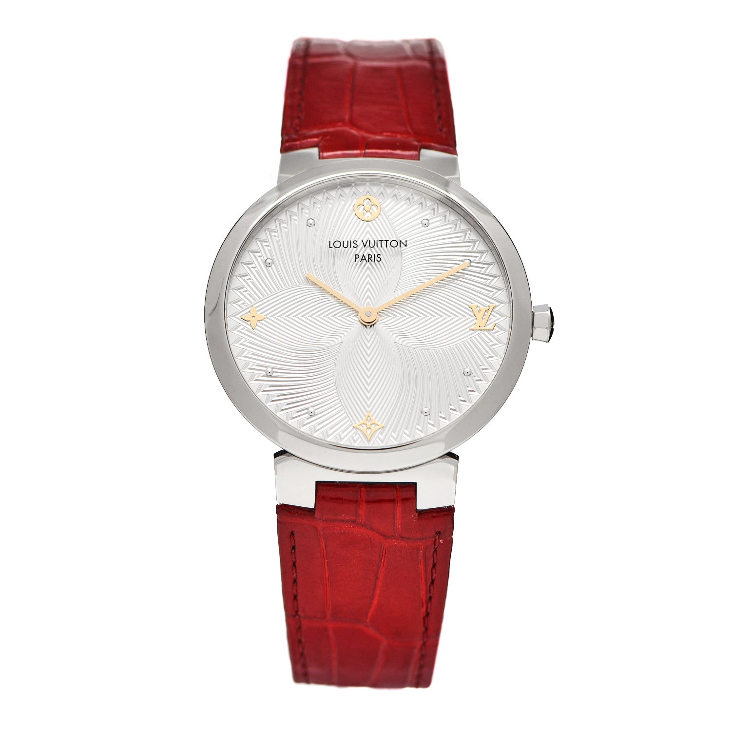 Louis Vuitton Stainless Steel Alligator 39mm Tambour Slim Quartz Watch 1 of 7