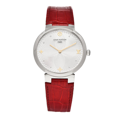 Louis Vuitton Stainless Steel Alligator 39mm Tambour Slim Quartz Watch 1 of 7