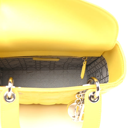Christian Dior Lambskin Cannage Small Lucky Badges My Lady Dior Yellow 5 of 10