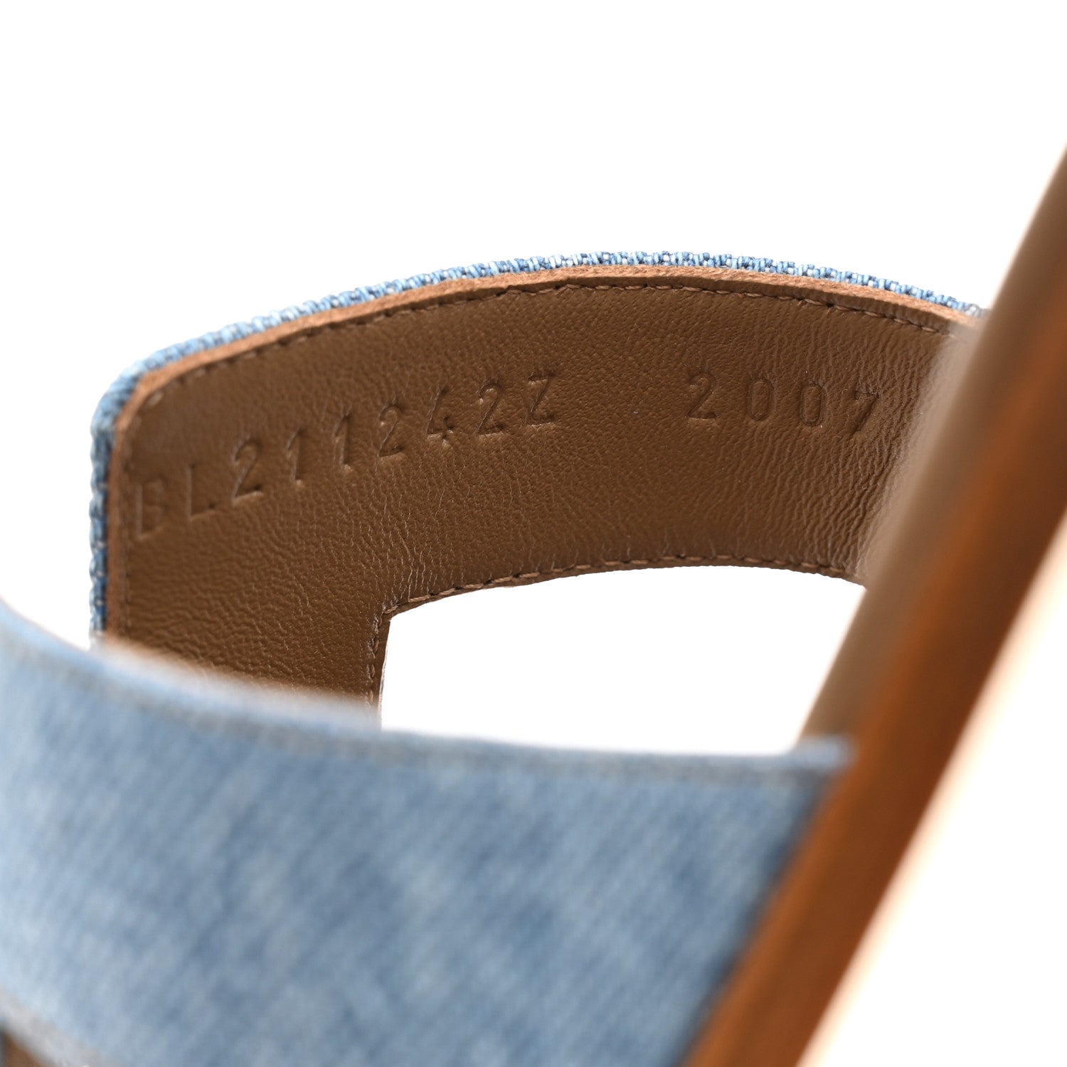Hermes Denim Canvas Oran Sandals 39.5 Bleu Clair 6 of 9