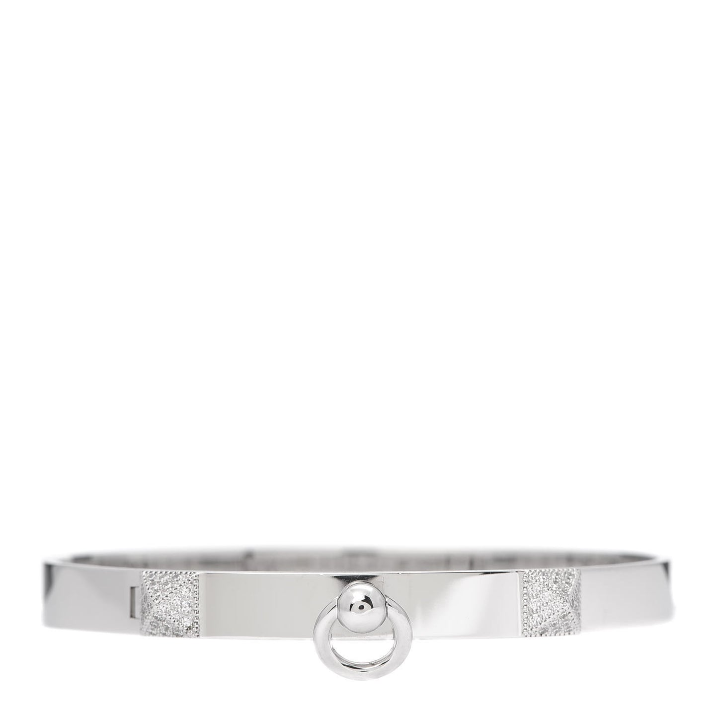 18K White Gold Diamond PM Collier De Chien Bracelet SH